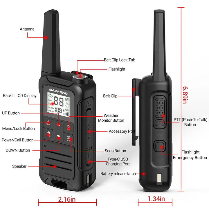VegaComm 5KM Walkie Talkie Set